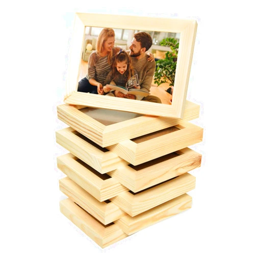 Vumdua 10 Pack Wood Picture Frames for Crafts, Unfinished Wood Photo Frames, Craft Frames Set for Arts Crafts, DIY Painting Projects - for Adults and Kids Craft (5 x7 Frame Size Holds 4 x6 Pictures)