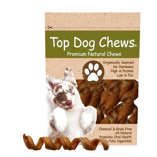 Top Dog Chews Bully Stick Springs for Dogs - Natural Bulk Dog Dental Treats. - 25 Pack, Free Range & Grass Fed Beef