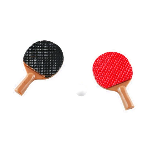 TAODAN 3IN1 1/12 Mini Table Tennis Racket with Ball Simulation Furniture Ping-Pong Toys Doll House Decoration (2 x Rackets, 1 x Balls)