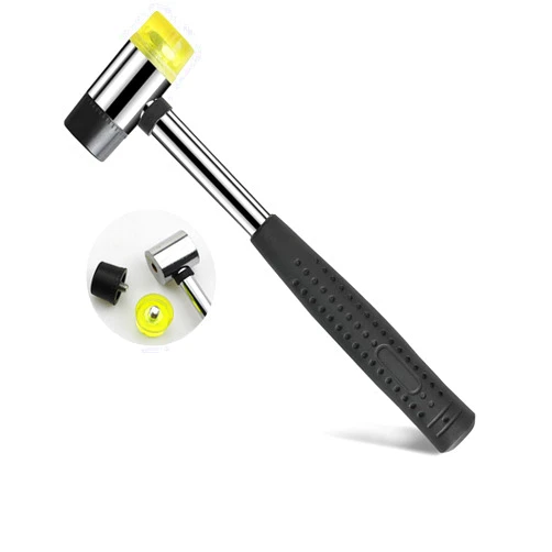 CATXNY Small Rubber Mallet Hammer Tool - 30mm Double Faced Soft Mallet Tapping Block for Vinyl Plank Flooring, 9oz/250g Mallet Rubber Small Hammer for Crafts - Jewelry, Garden