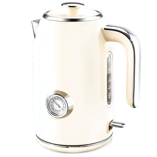 SULIVES Electric Kettle, 1.7L Stainless Steel Tea Kettle with Temperature Gauge, 1500W Water Boiler with LED Light, BPA-Free, Auto Shut-Off and Boil-Dry Protection