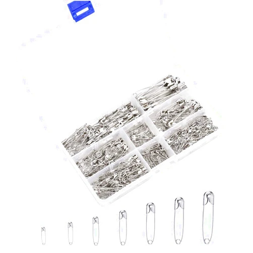 Endlanoo 460 PCS Safety Pins, Premium Safety Pins Metal Silver Sewing Pins Set Durable Assorted 7 Sizes 19mm - 54mm for Home Office Use Art Craft Sewing Jewelry Making