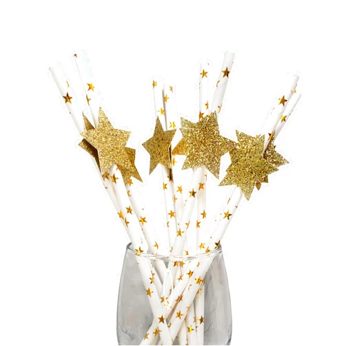 PinkFish Shop Twinkle Twinkle Little Star Straw Flags and Paper Straws for Baby Shower or Birthday Party You are My Sunshine Party Decorations Supplies Gender Reveal Drink (48)