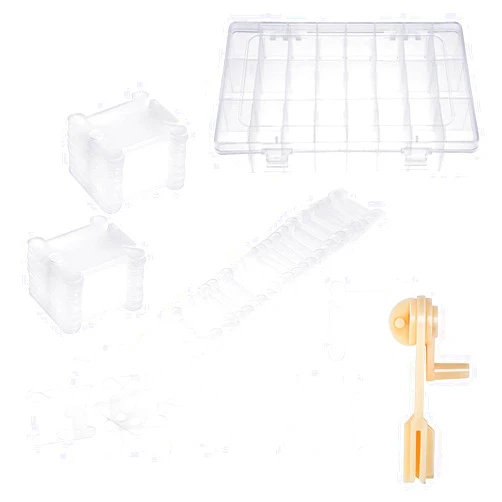 WILLBOND 100 Pieces Plastic Cross Stitch Bobbins Plastic Embroidery Floss Bobbins and Embroidery Organizer Box for Cross Stitch Craft DIY Sewing Storage Compartments Jewelry Storage Box