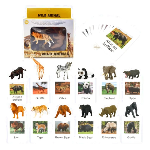 Esoes Farm Animal Flash Cards,12 Sets of Animal Figures for Toddlers Homeschool Preschool Science Educational Matching Game for Toddler Kids Zoo Montessori Animal Toys