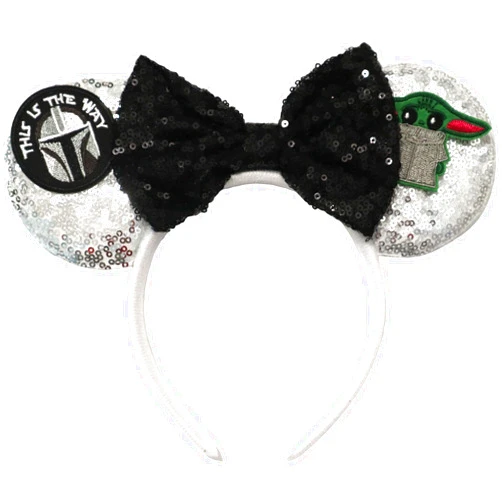 CLGIFT Ears, Black Mouse Ears, Darth Vader, Mickey Ears (Yoda-This is the way)