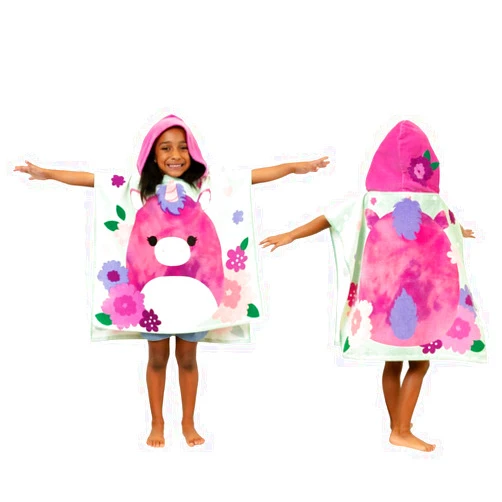 Franco Squishmallows Kids Beach/Pool/Bath/Camping Hooded Towel Poncho 24