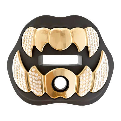 LeCool Football Mouth Guard with Connected Strap- 3D Beast Chrome Adult and Youth Mouth Guard-Mouth Piece for Sports for Maximum Air Flow and Teeth Protection