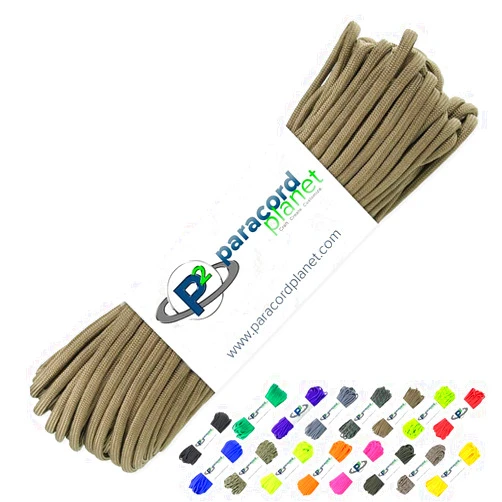 PARACORD PLANET 100' Hanks Parachute 550 Cord Type III 7 Strand Paracord Top 40 Most Popular Colors