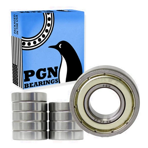PGN Bearings PGN (10 Pack) R8-ZZ Bearing - Lubricated Chrome Steel Sealed Ball Bearing - 1/2