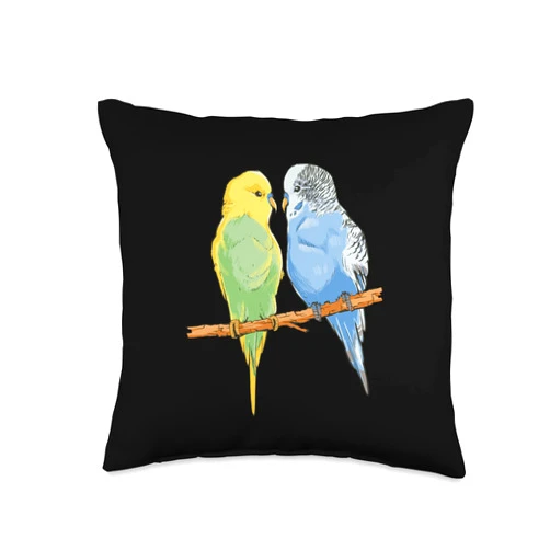Papagei Tierhalter witzige lustige Sprüche Funny Budgie Art Motif for Men, Women, Children Throw Pillow, 16x16, Multicolor