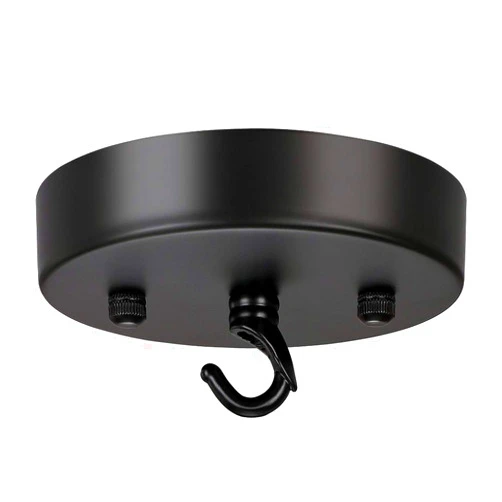 Haultop ZOOSSI 4.72 Inches Steel Light Canopy Kit, Black Ceiling Canopy Kit with Hook, Modern Ceiling Light Plate, Light Fixture Canopy for Pendant Light, Chandelier Canopy with All Mounting Hardware