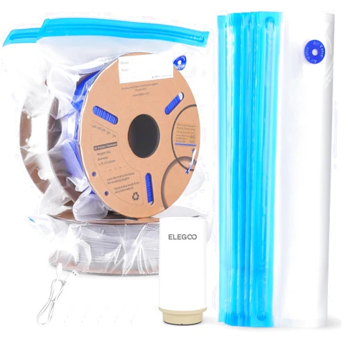 ELEGOO Filament Storage Bags Electric Pump Kit, 30 Bags Vacuum Sealed with Auto Pump Dust Proof Humidity Resistant, Perfect for 3D Printer Filament Storage and Keep Filament Dry (13.4x11.8 inch)