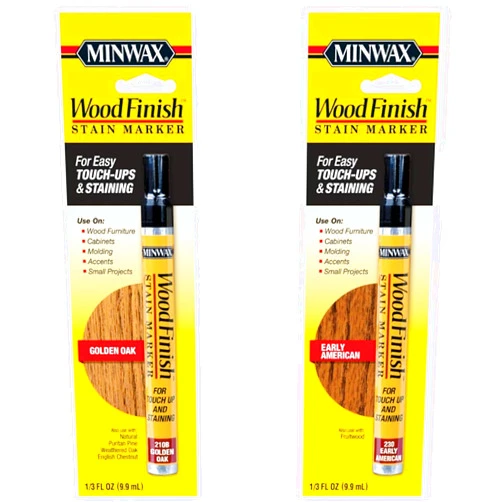 Minwax Golden Oak Wood Stain Marker 63481000 & Early American Wood Stain Marker 63485000 Touch-Up Pen 2-Pack