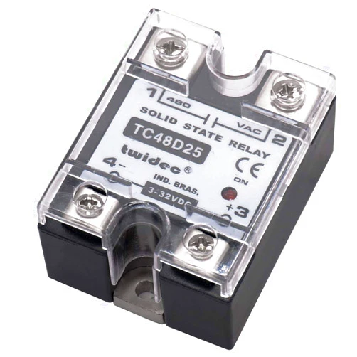 Twidec/Output Single Phase SSR Solid State Relay 25A 3-32V DC to 24-480V AC SSR-25DA