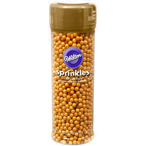 Wilton Sugar Pearls, 141 gram, Gold, Non Toxic
