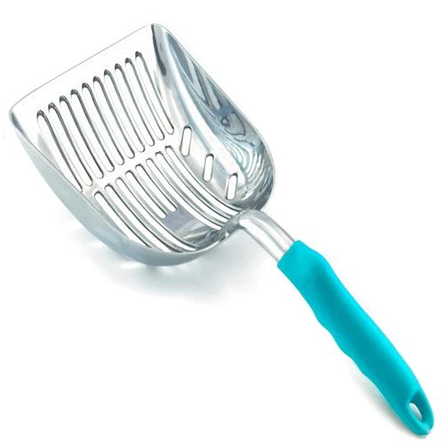 DuraScoop® Premium Multicat Cat Litter Scoop | Solid Metal | Litter Box Tray Pan Sifter