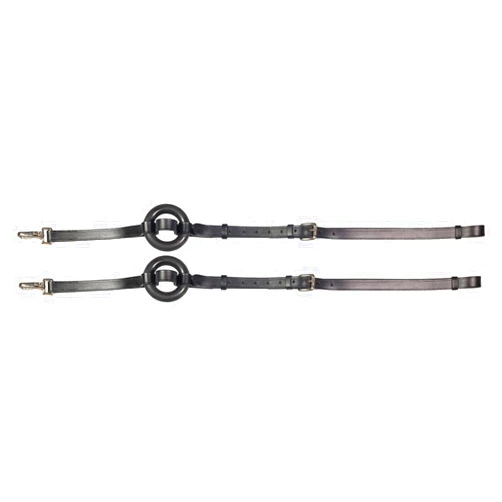 HORZE Leather Side Reins w/Rubber Donuts