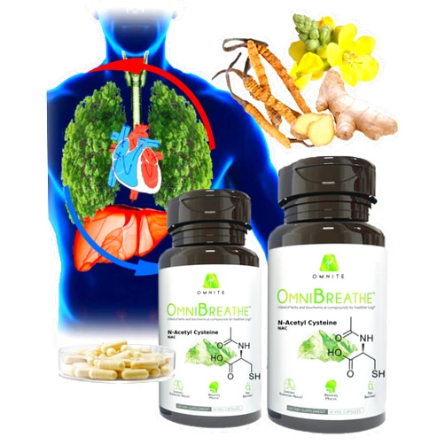 FuXion OMNIBREATHE - Inhaler Mate,Improve Breathing from Inside,Cough/Mucus Relief for COPD,Feel Changes in 24 Hours,Blend w. NAC Supplement & Natural Herbs,60 Vegan Capsules,Pack of 2
