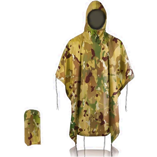 Fousam Camo Rain Poncho, Multi Use Waterproof Rain Coat