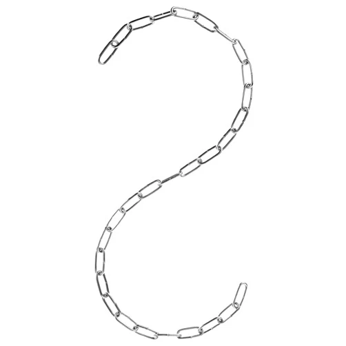 Trinkrittey Stainless Steel Metal Chain 20Inch (L) x 0.3Inch (T) Long Link Chain Rings Light Duty Coil Chain Stainless Steel Safety Chains for Hanging Pulling Towing
