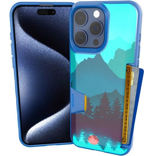 Smartish iPhone 15 Pro Max Wallet Case - Wallet Slayer Vol. 1 [Slim + Protective] Credit Card Holder - Drop Tested Hidden Card Slot Cover Compatible with Apple iPhone 15 Pro Max - Moving Mountains