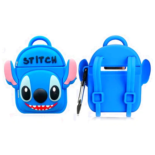 SMAIGE Compatible with Airpods 2 and 1 Case with Keychain, Shock-Absorbing Protective Soft Silicone Case Cover-Cute Kawaii Cartoon Stitch Design for Boys Girls and Women