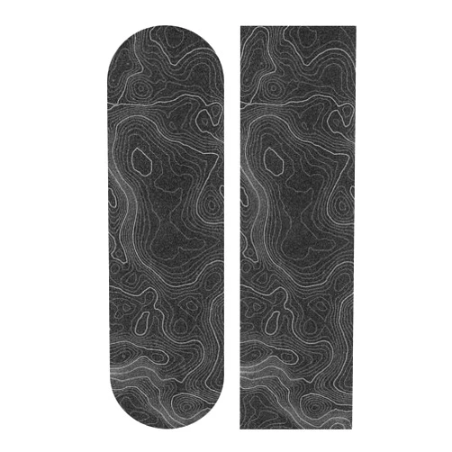 Aportt Topographic Map Black Grip Tape White Lines Contour Geographic Skateboard Grip Tape 33x9 inch Non-Slip Sandpaper Tape, Grip Tape for Skateboard Longboard Roller Board Stair Treads
