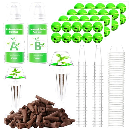 Dukars 162 pcs Seed Pod Kit for Aerogarden, Grow Anything Kit for Hydroponics, Hydroponics Supplies with 40 Grow Sponges, 40 Grow Baskets, 40 Pod Labels, 40 Grow Domes, 1 A&B