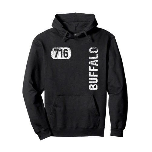 NY Hometown Love Retro Souvenir Apparel Buffalo New York 716 Area Code Vintage Retro Pullover Hoodie