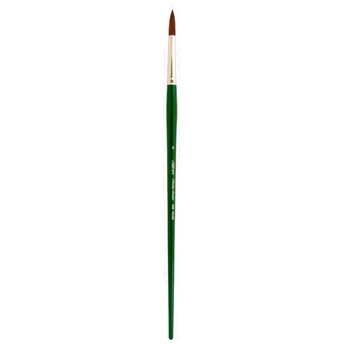 Silver Brush Limited 2500-6 Ruby Satin Round Paintbrush for Oil, Acrylic, and Heavy Body Paints, Size 6, Long Handle