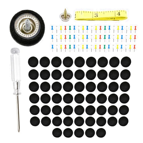 Ohleats 60PCS Car Roof Headliner Repair Kit, Auto Roof Snap Rivets with Installation Tool, Interior Ceiling Cloth Fixing Repair Buckle Fit Most Vehicles, Universal Car Accessories (Black, Flannelette)