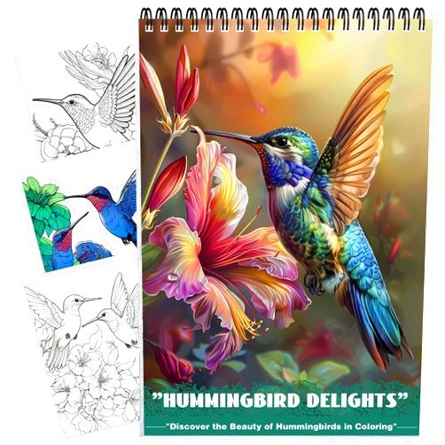 CKMOREL Humming Bird Coloring Book for Adult, Adult Coloring Book for Women Spiral Bound Lay Flat Coloring Book for Women 24 Pages One Sided Design Gift for Adult to Relax and Relieve Anxiety