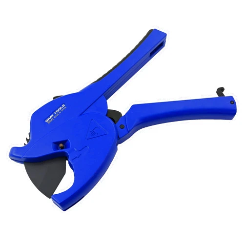 Gray Tools Ratcheting PVC Pipe and Tube Cutter, Quick Blade Change, Magnesium Construction (Maximum Cutting Capacity:1-5/8