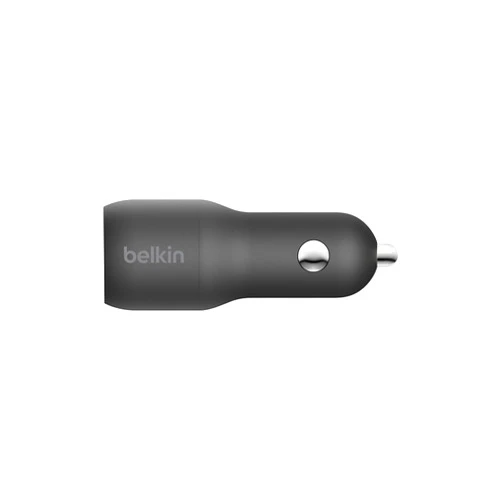 Belkin 37 Watt Dual USB Car Charger - Power Delivery 25W USB C Port & 12W USB A Port for PPS Charging Apple iPhone 14, 14 Pro, 14 Pro Max, iPhone 13, Samsung Galaxy, AirPods - Included Lightning Cable