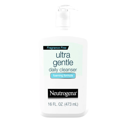 Neutrogena Fragrance Free Ultra Gentle Foaming Daily Cleanser, Hydrating Face Wash for Sensitive Skin, Removes Makeup & Gently Cleanses Without Over Drying, Hypoallergenic, 16 fl. oz