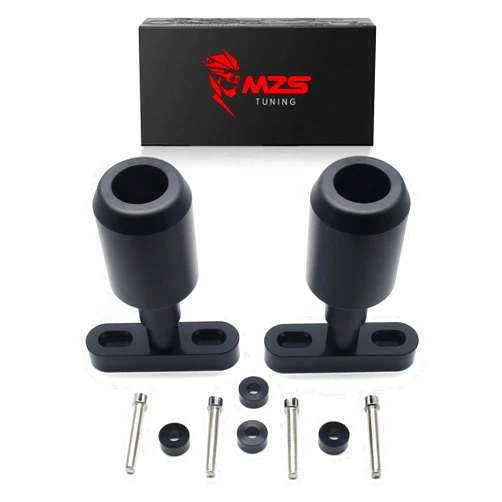 MZS Motorcycle Frame Sliders, Falling Crash Protector Guards No Cut Kits Black Compatible with 390 Models 2015-2023 | 200 Models 2021-2023 | 250 Models 2021