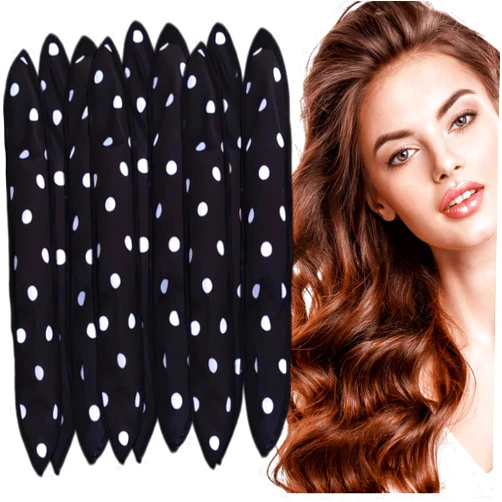 AHSNYLC Black Satin Sponge-Rollers for Hair - AHSNYLC 9PCS Sponge Curlers,Soft Curlers to Sleep in,Sponge Hair Rollers,Hair Curlers No Heat,Soft Sleep Hair Rollers,Hair Rollers Stain Heatless Sleep
