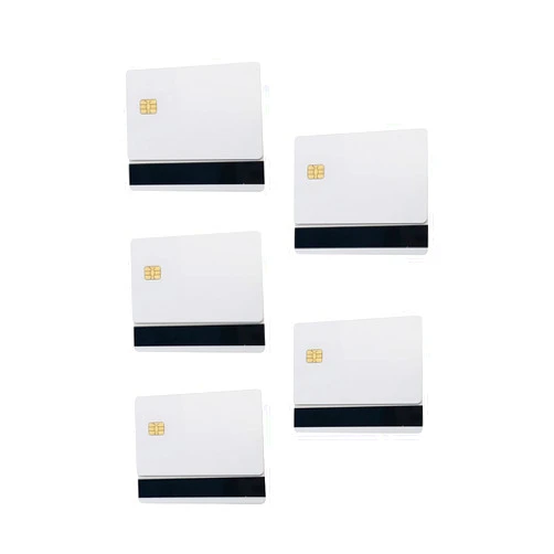 DAGIJIRD 10 Pcs Sle4442 Chip Contact IC Card with Hico 3-Track Magnetic Strip Smart Cards Blank PVC IC Smart Intelligent Card
