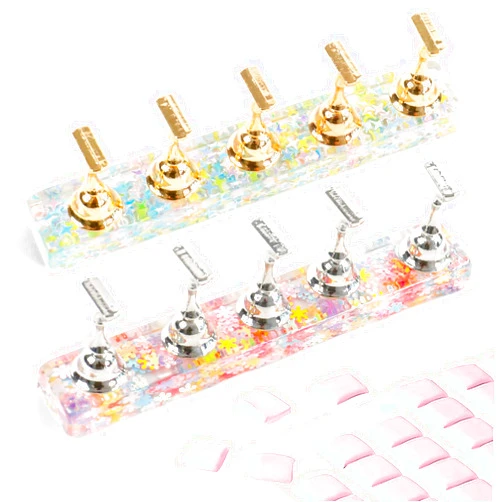 ANGNYA 2 Sets Nail Stand for Press on Nails Display, Magnetic Press on Nail Stand with 96 PCS Reusable Adhesive Putty, Nail Tips Practice Painting Holder for DIY Nail Art Tools