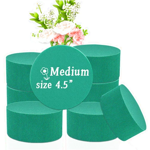 SupKing 8 Pcs Round Floral Foam Blocks Green Wet Dry Flower Foam 4.5