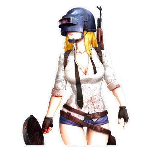 EMC Graphics The Pubg Girl Vinyl Waterproof Sticker Decal Car Laptop Wall Window Bumper Sticker 5