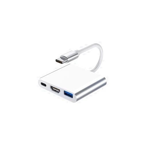 Mecorlux Type-C to HDMI 3-in-1 Docking Station with 4K HDMI, USB 3.0, and PD100W Charging. (Grey)