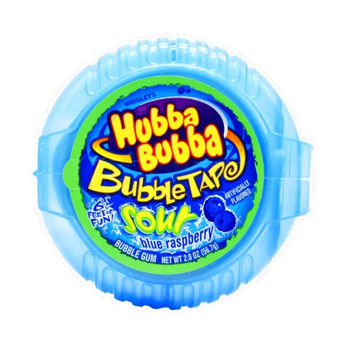 Hubba Bubba Bubble Tape Sour Blue Raspberry 6 Feet Gum 56.7gm