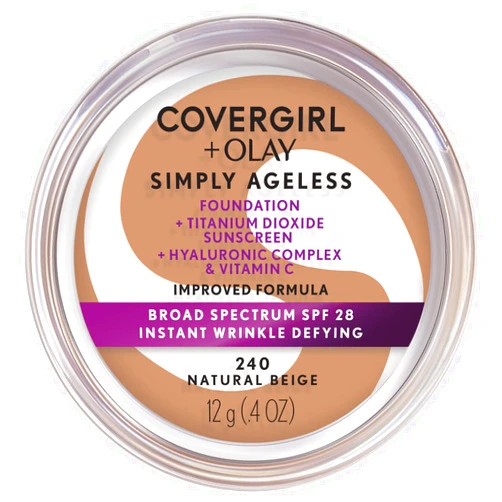 COVERGIRL & Olay Simply Ageless Instant Wrinkle-Defying Foundation, Natural Beige 0.4 Fl Oz (Pack of 1)