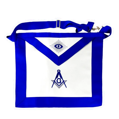 Generic Masonic Blue Lodge Master Mason Apron: Embroidered Design, Size 14x16 Inches