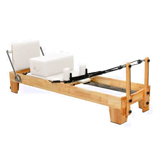 AXLTFDH Pilates Reformer & Equipment - Pilates Reformer Workout Machine for Home Gym with Reformer Accessories, Reformer Box, Up to 300 lbs Weight Capacity (Rubber Wood White)…