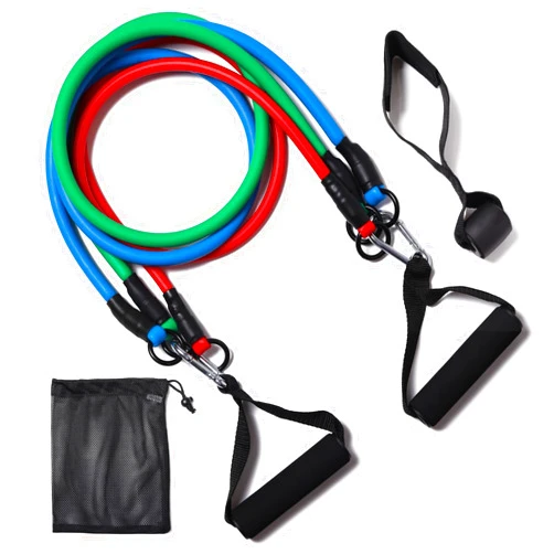 Zhiamz Resistance Bands with Handles, Single Resistance Bands, Exercise Bands with Handles, for Resistance Training, Physical Therapy, Home Workouts, Fitness, Pilates
