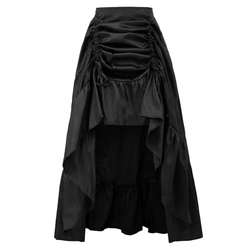 Scarlet Darkness Women's Gothic Steampunk Skirt Victorian High-Low Bustle Skirt