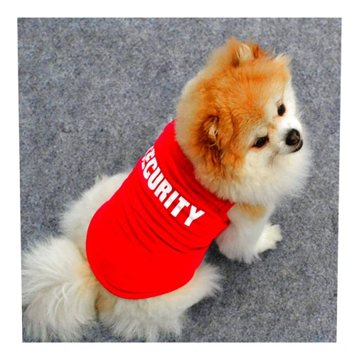 Petea Security Dog Shirt Summer Clothes Pet Puppy T-Shirts Cotton Vest Clothes for Dogs and Cats (S,Rose Red)